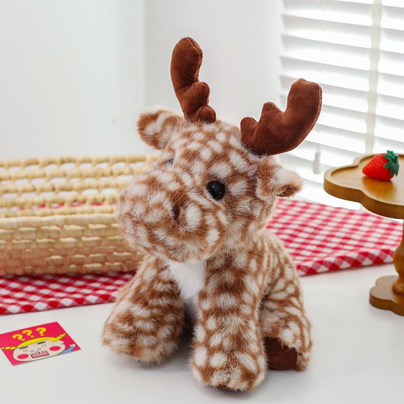 Cute Elk Doll Plush Toy Girl Birthday Gift Cartoon Sika Deer Doll Pillow Doll