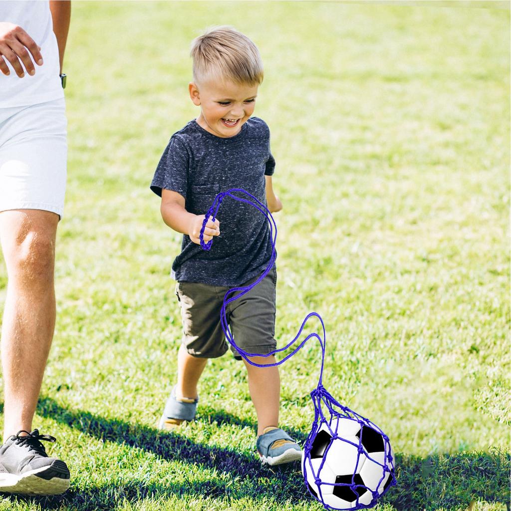 Football Kick Trainer Elastic Reinforced Nylon Folding Football Training Juggling Net for Kicking Practice Blue
