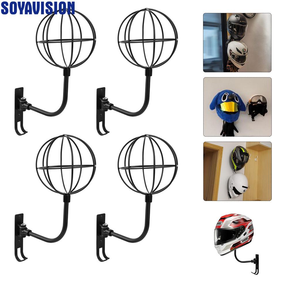 Helmet Hanger Wall Mount 180° Motorcycle Bicycle Helmet Rack Motorbike Cycling Clothes Coat Jacket Cap Bag Wig Key Display Rack