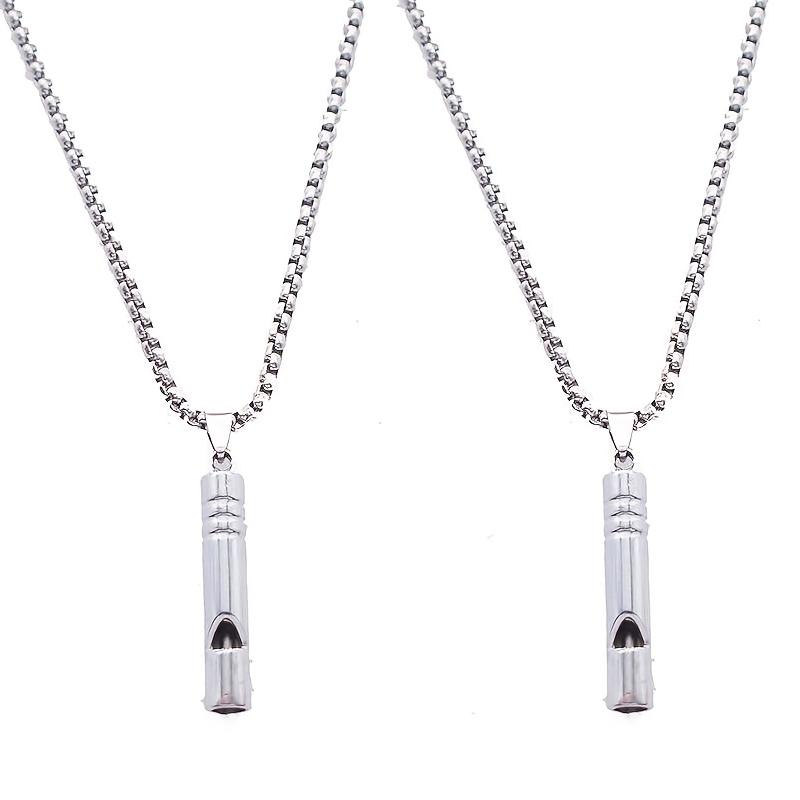 Emergency Whistle Pendant Necklace Outdoor Survival Hiking Camping Whistle Pendant Niche Ornament Jewelry Gift Portable Keychain