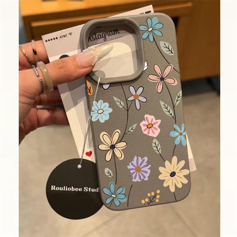 Cartoon Flower Phone Case For IPhone 11 Case IPhone 17 15 13 12 14 16 Pro Max Plus 17 16E Air Soft Silicone Shockproof Cove