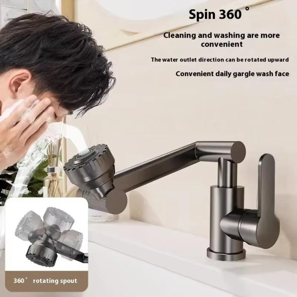 Hot and Cold Water Robotic Arm Faucet Flexible Adjustment Rotating Faucet  Household Use
