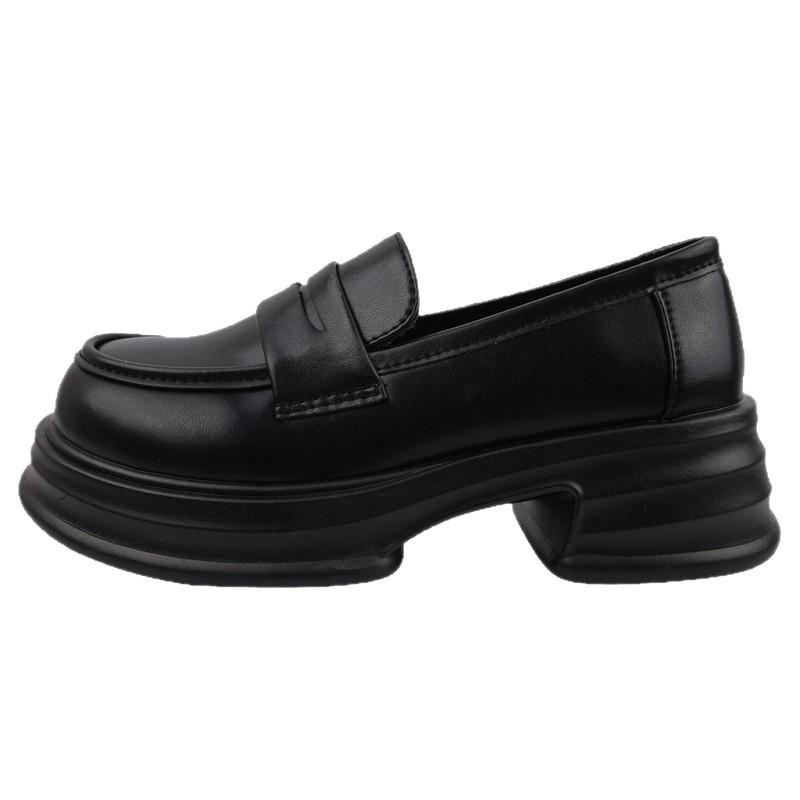 Black British style small leather shoes women's autumn 2025 new Japanese jk versatile thick-soled thick-heeled non-slip loafers
