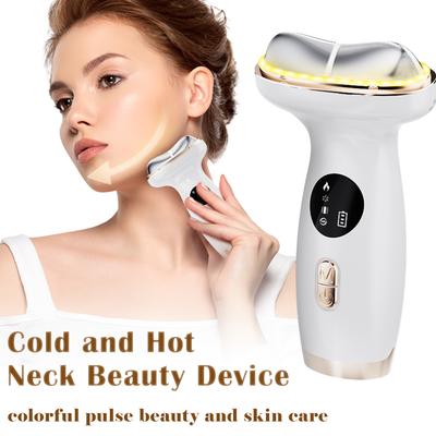 Masajeador de Cuello y Cara EMS Eliminador de Doble Mentón Reductor V Line Levantamiento de Mentón Terapia de Luz LED de 7 Colores Antiarrugas de Cuello Adelgazante Facial