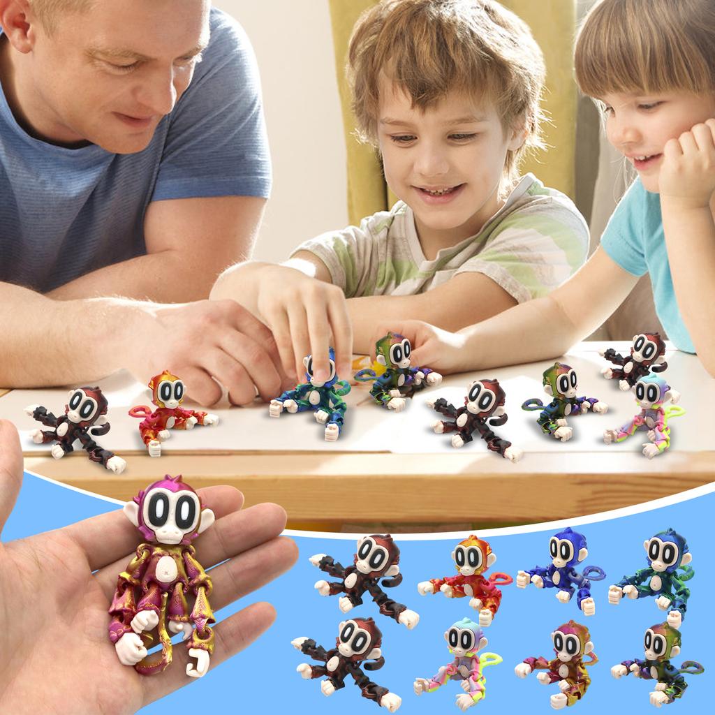 3D Printed Toy Monkey Figurine With Movable Joints, A Decorative Model