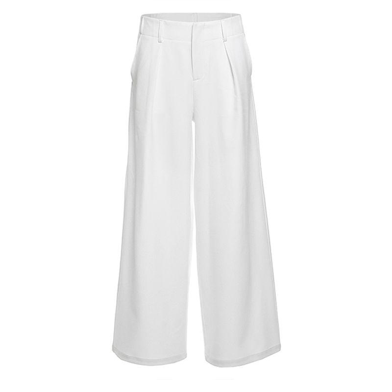 

# Sisjuly# Доступная Роскошь Чувство Стиль Old Money Брюки от костюма с широкими штанинами Низкая посадка Легче всего сочетать Сексуальные Повседневные Ежедневные Брюки Брюки Женская Мода White S
