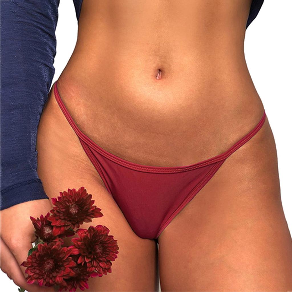 Ladies Sexy Thin Belt Half Hips Low Waist Fashion Stitching Lace  Panties