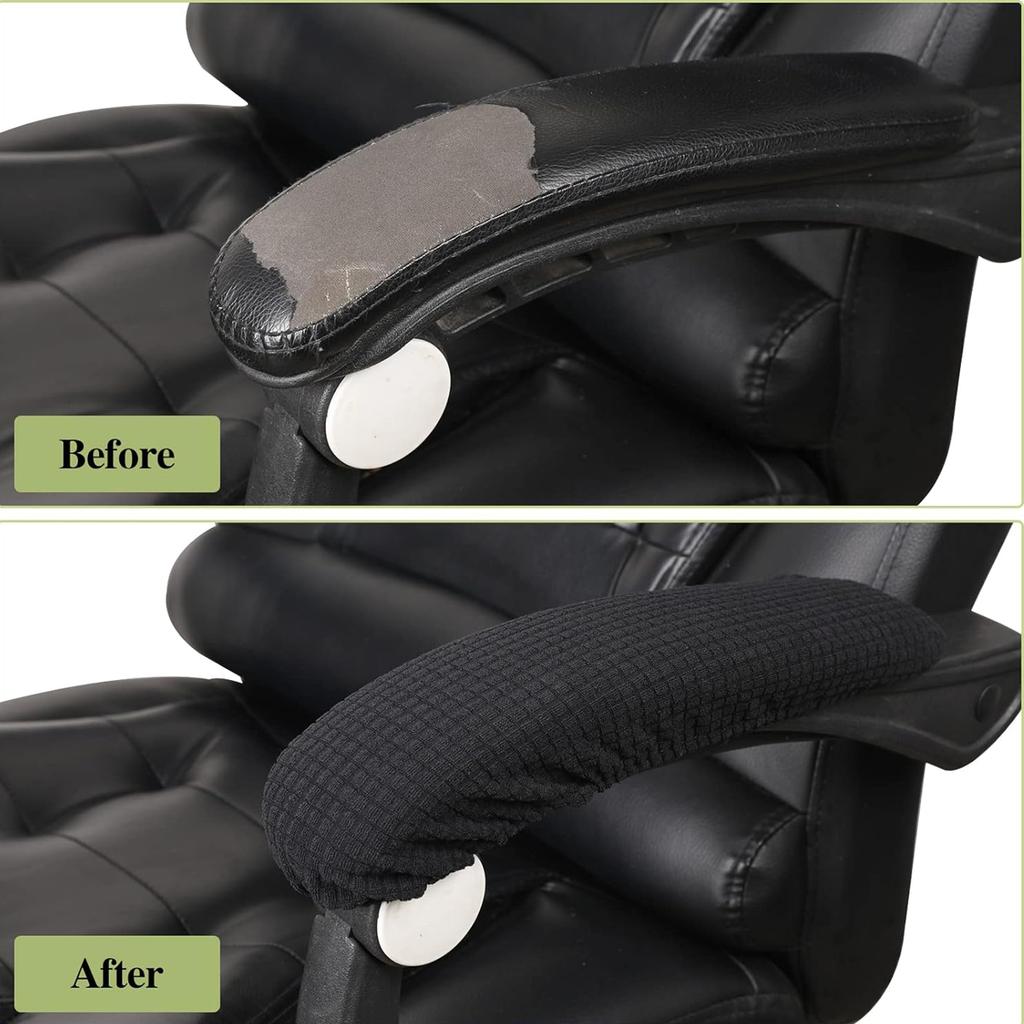 1 Pair Office Chair-Arm Cover Dustproof Stretchable Stain Resistant Spandex Stretch Computer Chair Arm Slipcover
