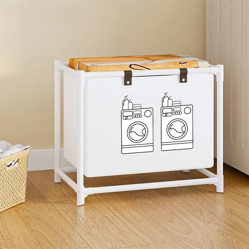 Foldable Dirty Clothe Basket Carbon Steel Anticorrosive Antirust Balcony Storage Rack Moisture-proof Clothing Storage Basket
