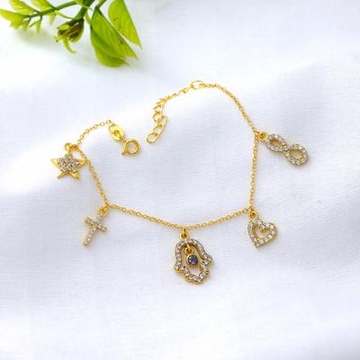 Cubic Zirconia Gold Plated Bracelet, 925 Sterling Silver Handmade Jewelry, Women Bracelet, Gift For Her