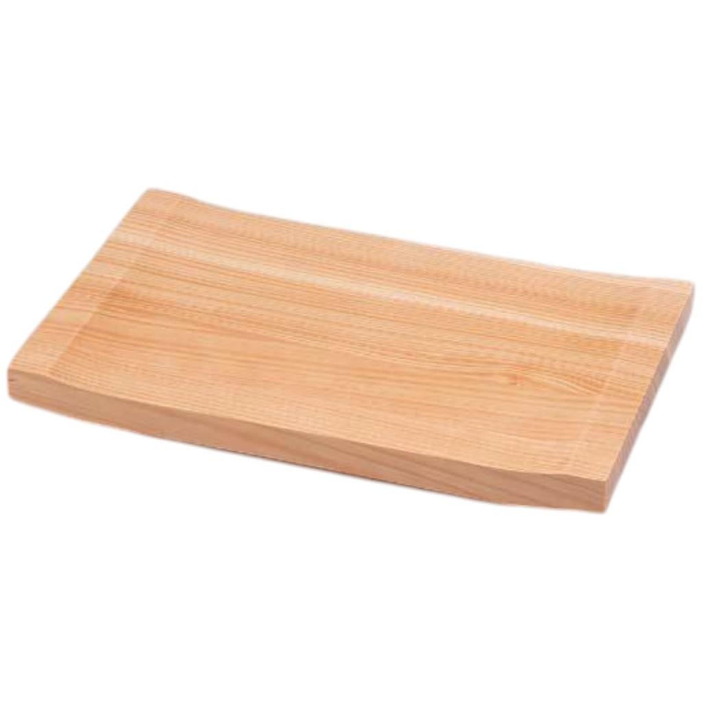 Premium Nigiri Sushi Hinoki Wood with a Solid Rim Made in Japan J-Kitchens Plate, 8-inch (Medium), Shatter-Resistant,