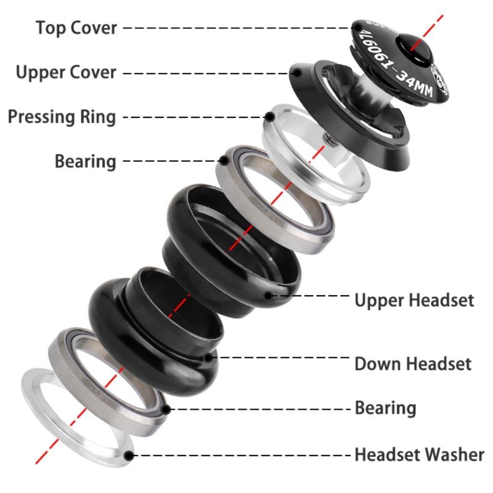 34MM MTB Headset 28.6mm Threadless Fork Semi Integrated Headset Bicycle Headset Fixed Gear Bicycle