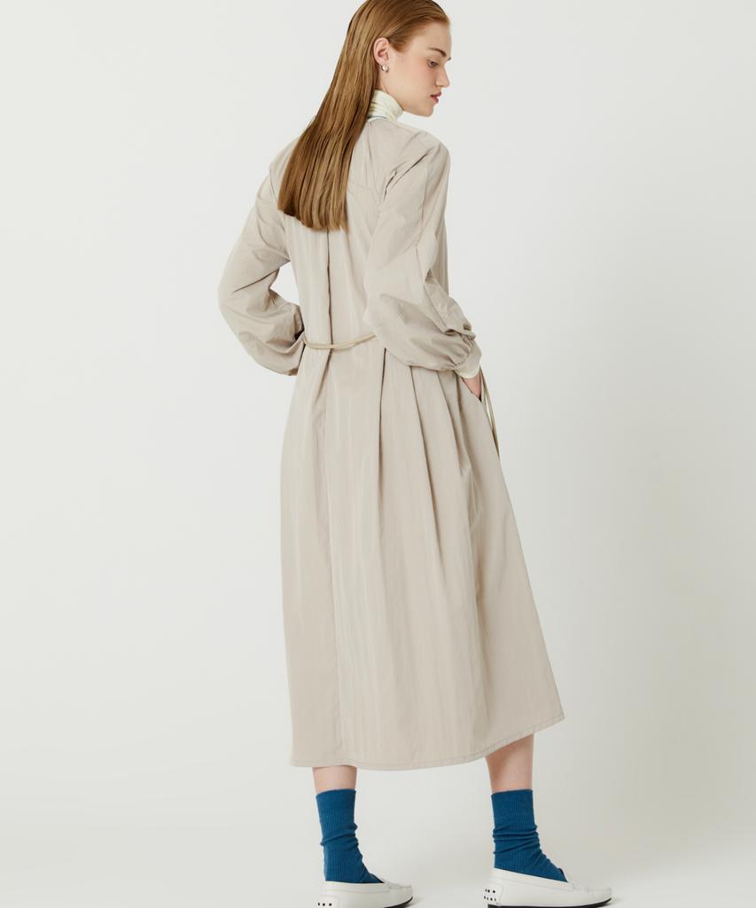 The Studio K Raglan Sleeve Neck Shirring Detail Long Dress (Beige)