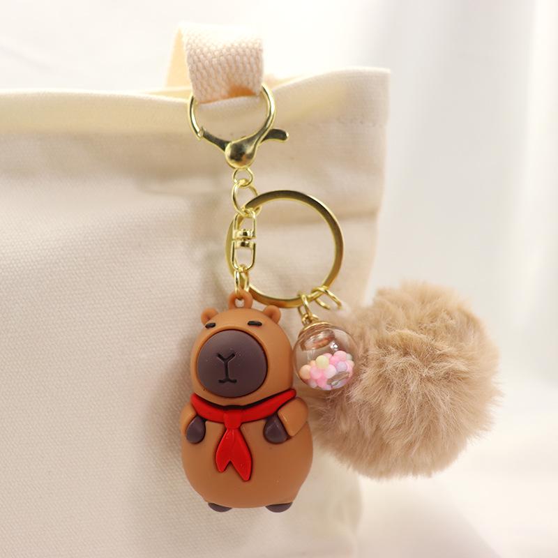 Chaveiro Pingente de Pelúcia Capivara - Fofo Ornamento de Casal, Prêmio de Máquina de Garra, Pequeno Presente