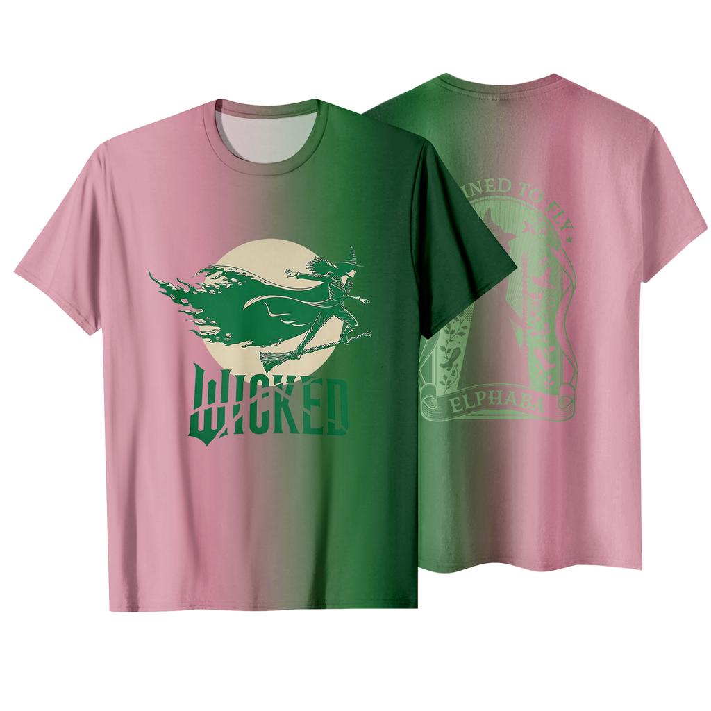 Fashionable Round Neck Short Sleeve Work Clothes Printed Tops For Womens Summer Tops