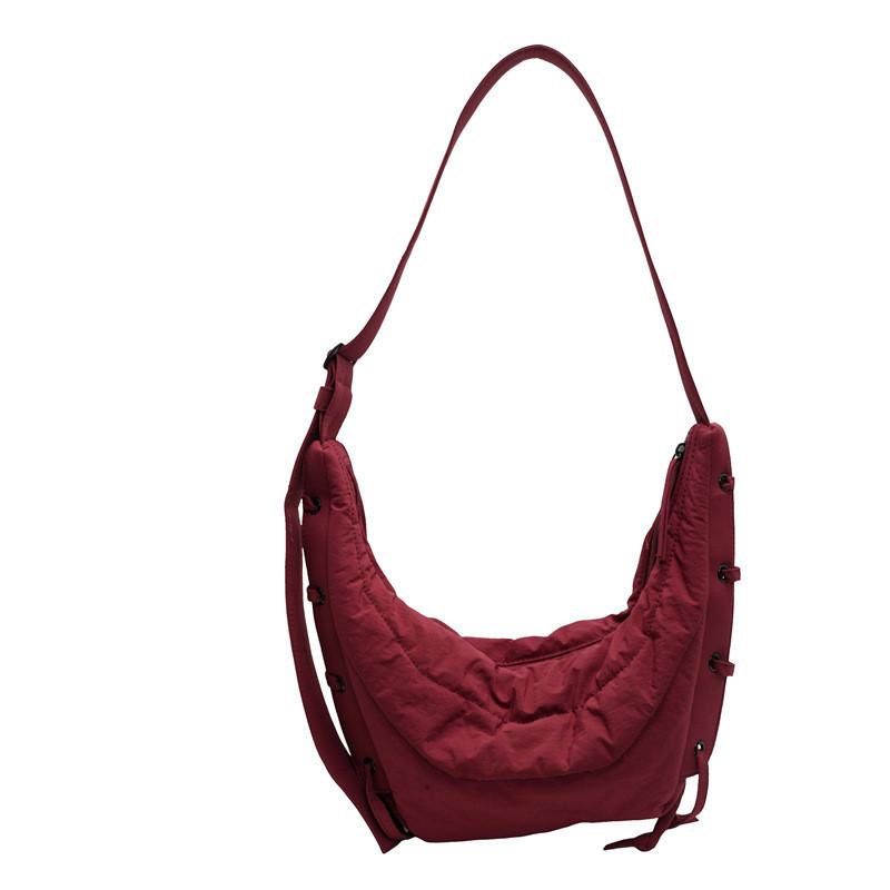 IELGY Casual All-Match Fashion Ladies Messenger Bag Nylon Cloth One-Shoulder Dumpling Bag
