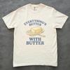 Alles is Beter Met Boter Shirt, Grappig Foodie T-shirt, Bakliefhebber Tee, Comfort Colors Grafisch Shirt