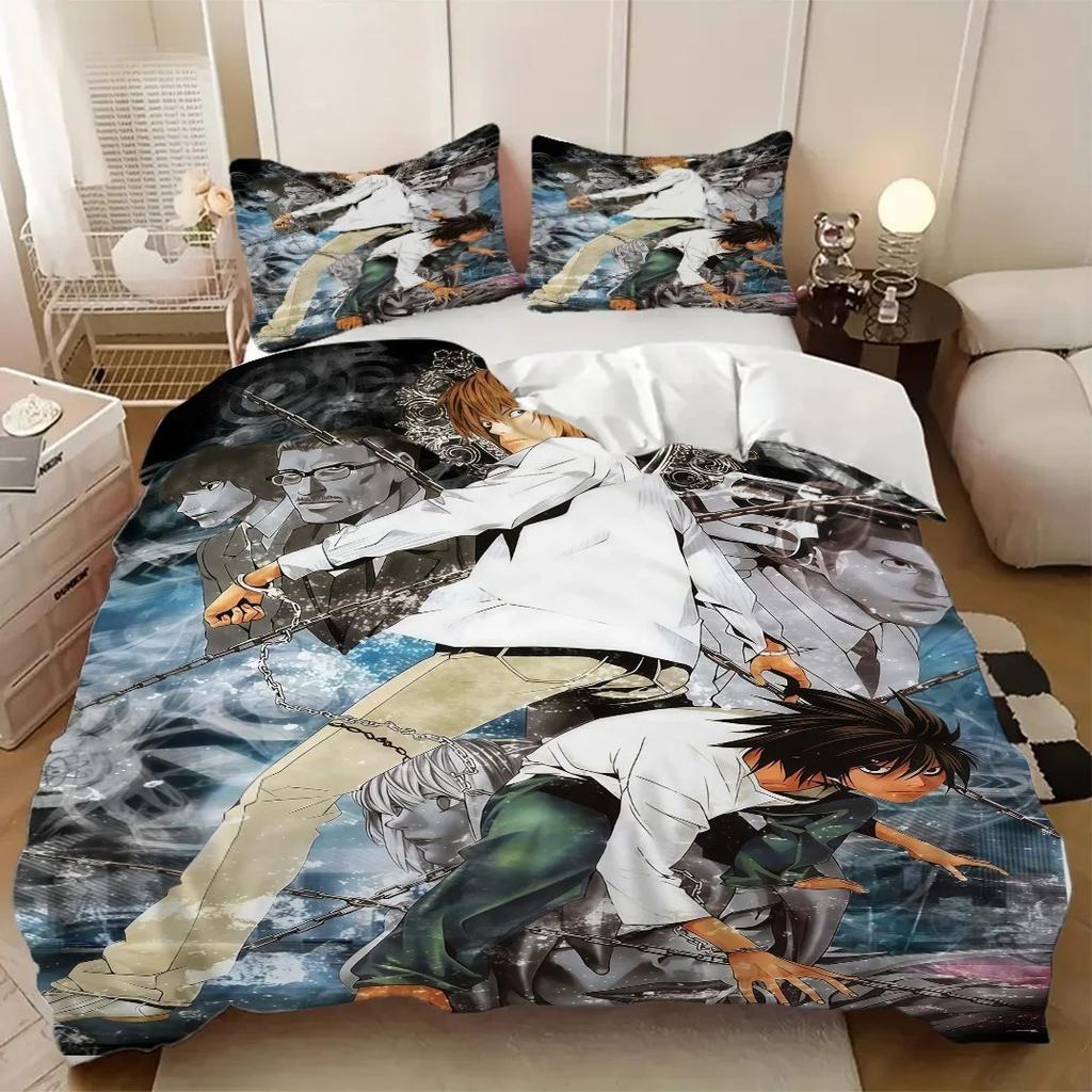 Exquisite Anime 3D print Death Note Bedding Set Duvet Cover Pillowcases Kids boy Bedroom Decor Single/Double/Queen Size