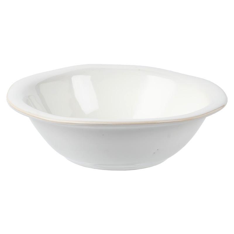 Solid Color High-End Ceramic Straw Hat Bowl Household Special-Shaped Edge Fruit Salad Bowl Tableware Bowl Restaurant Dessert Bowl