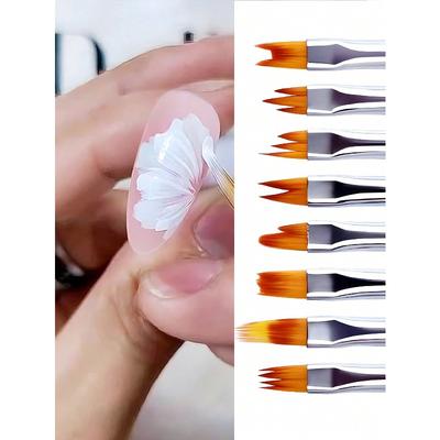 8Pcs Acrylic Nail Brush Flower Drawing Pen Nail Painting Brush Gradient Design Manicure Nail Art Polish Pen Tool