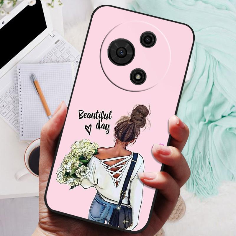 For TCL 605 Case Flower Geometric Painted Bumper Coque Soft Silicone Cover Fundas For TCL 60 SE 4G Cases 60SE TCL605 Shells