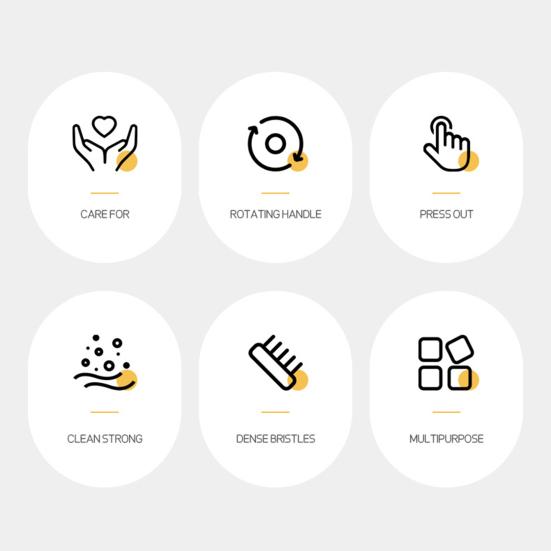 Dish Scrubber Brush with Handle Stain Removal Cleaning Brush Deep