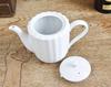 [White Tableware] Shatter-Resistant Reinforced Porcelain Pure White Tiara Frill Teapot 600cc