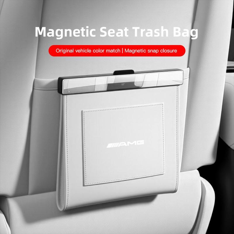 Car Garbage Bin Leather Magnet Closure Design Waterproof Car Trash Bag For Mercedes Benz AMG W203 W204 W205 W209 W210 W211 W212