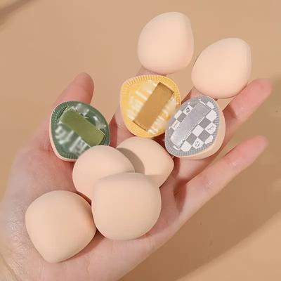 3 stuks Mini Vinger Poef Cosmetische Kussen Poef Concealer Foundation Detail Make-up Spons Poef Set Professionele Schoonheidstools