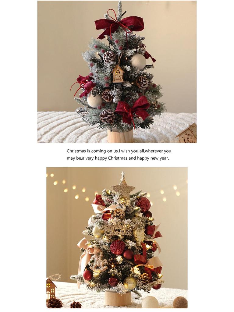 Xiaohongshu DIY Light-Up PE Christmas Tree, 45/60CM, for Tabletop or Window Display