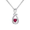 Birthstone Accent Infinity Heart Necklace Zircon Inlay Fashion Necklace  Birthday Anniversary Gift