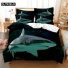 Shark Bedding 3-piece Digital Printing Cartoon Plain Weave Craft For North America And Europe  Bedding Set Queen
