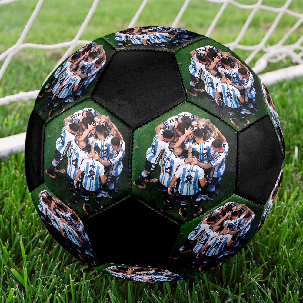 Pallone da calcio ufficiale dell'Argentina, Taglia 5, Cucito a macchina in PVC, Resistente e ad alto rimbalzo, Adatto a tutte le età, Merchandising per tifosi, per partite e uso all'aperto.