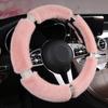 Four Seasons Universal 38cm Car Steering Wheel Cover With Bling Rhinestones Diamond Fur Furry Rhinestone Mosaic Car Accessories