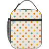 Retro Colorful Polka Dot Insulated Lunch Bag Reusable Cooler Lunch Box Portable Leakproof Thermal Container Tote Bags for Girls