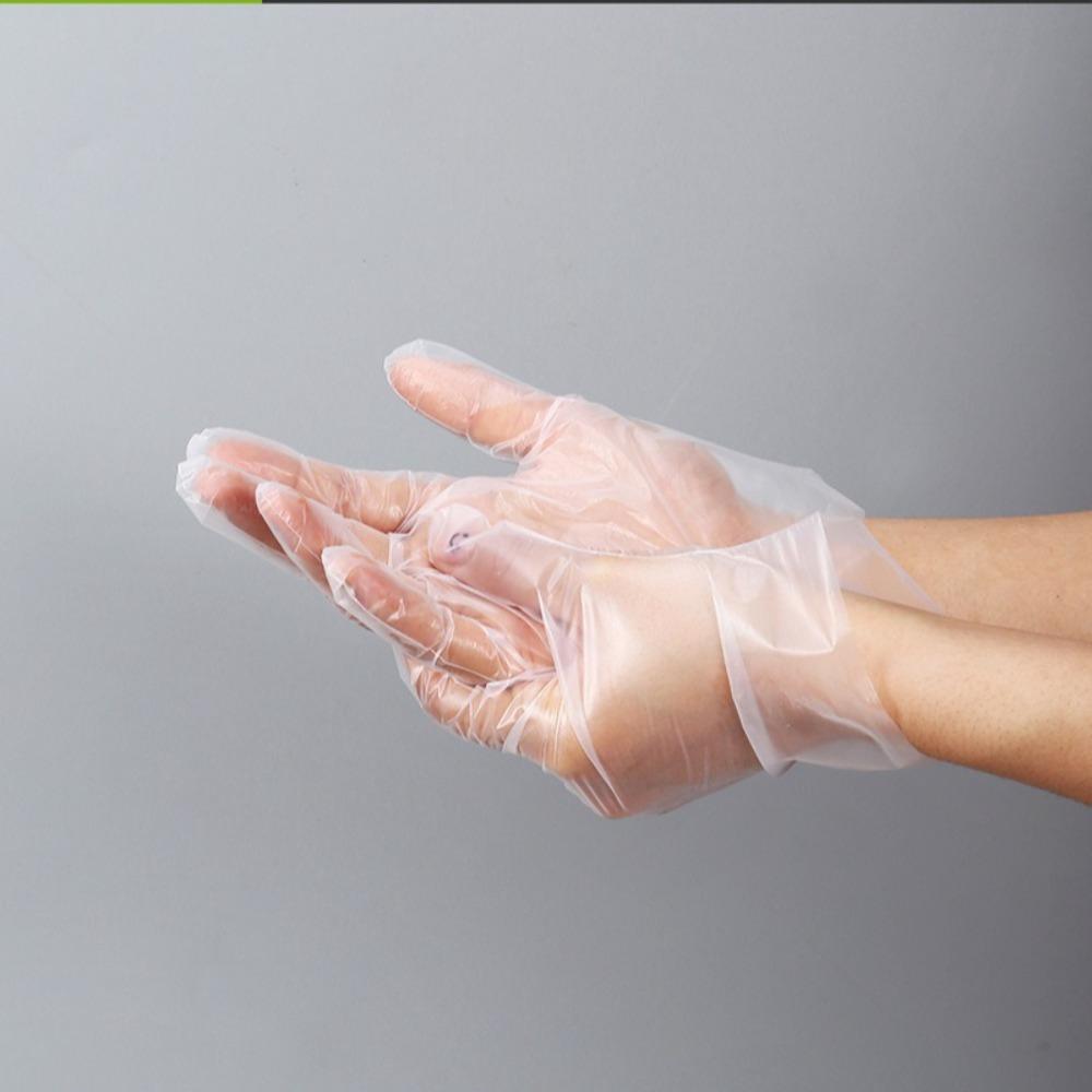 100 PCS Disposable TPE Gloves, Powder Free and Latex Free, Suitable for Kitchen, Bathroom Cleaning