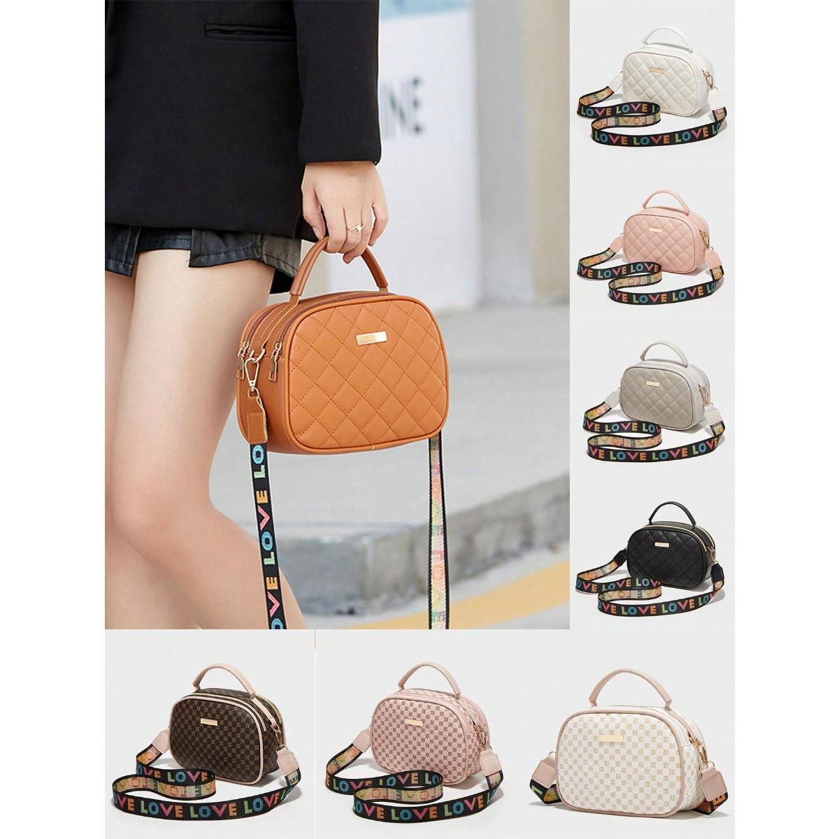 

1 шт., новая многоцветная универсальная женская сумка для девочек, однотонная сумка для фотоаппарата с вышивкой ромбами, стеганая универсальная сумка через плечо для матери