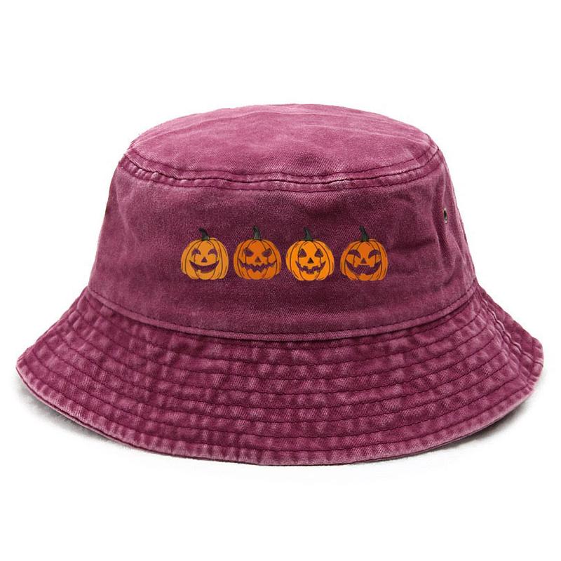 

Customize Pumpkin Head Print Washed Cotton Bucket Hat for Men Women Retro Vintage Style Adjustable Halloween Hat Festival Cap розы красного