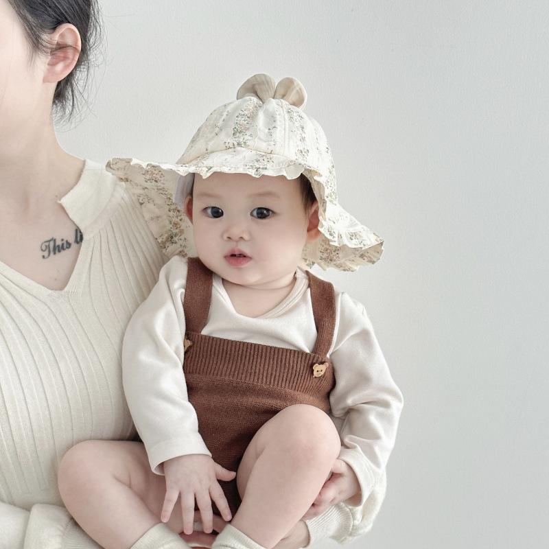 Baby Hat Spring and Autumn New Baby Flowers Fisherman Hat Baby Girl Super Cute Baby Hat Children Outdoor