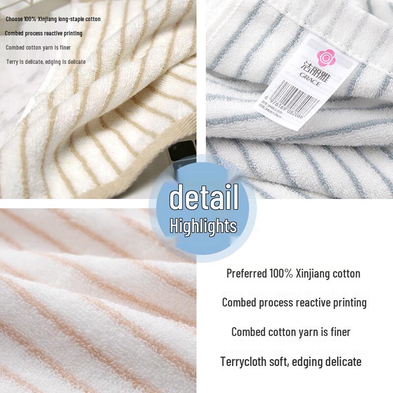 Grace Pure Cotton 7A Antibacterial Face Towels (4-Pack)