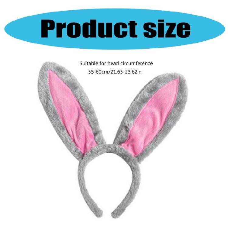 Easter Rabbit Costume Set Plush Rabbit Ears Hair Bands Rabbit Ears Headbands Bowtie Tail Set Animal Hair Hoop Set