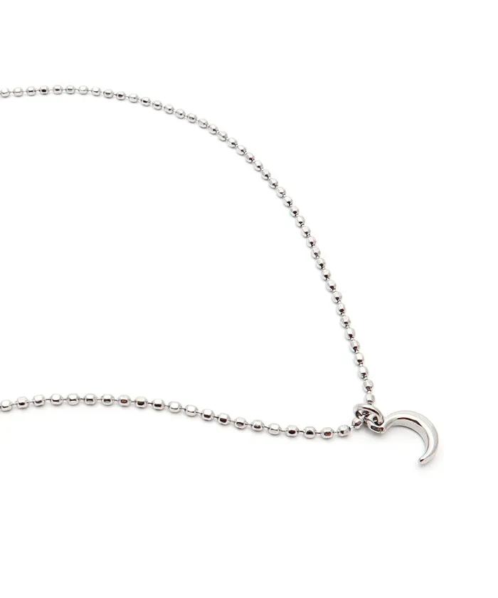 Surgical Slim Chain Moon Necklace (PLT-NL-057_SV)