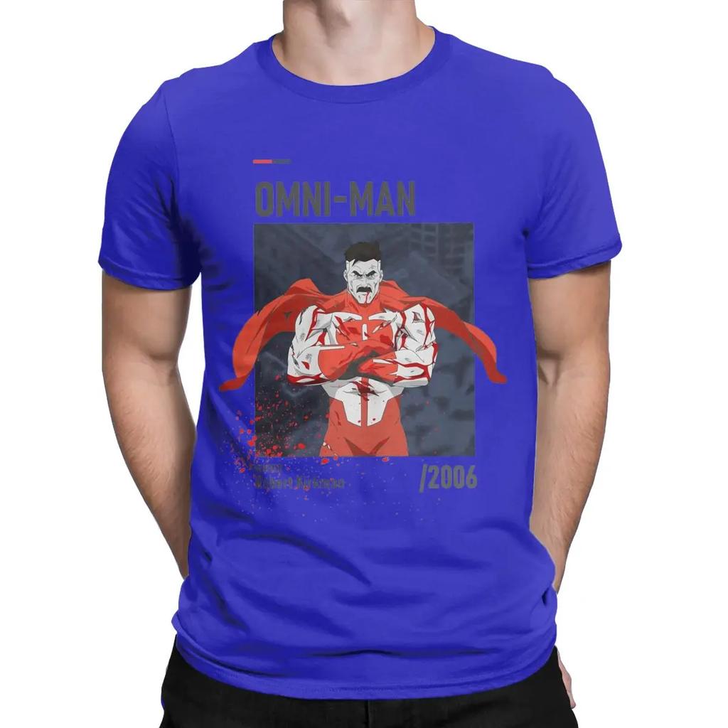 Omni-Man Framed Poster Invincible T Shirts Men 100% Cotton Creative T-Shirt Round Collar Tees Short Sleeve Clothing Graphic