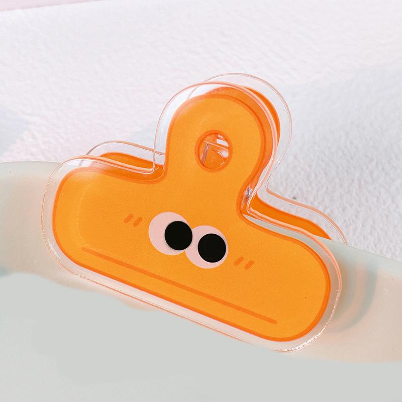 Colorful Cartoon Acrylic Emoji Small Eyes Long Tail Clip Office Stationery Pp Clip File Ticket Clip Planner Book Clip