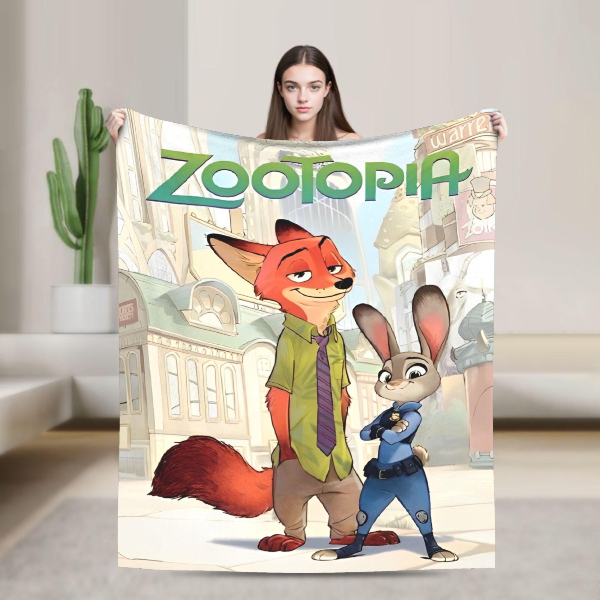 

Zootopia Cartoon Blankets Judy Hopps Nick Wilde Flannel Awesome Warm Throw Blanket for Coverlet Winter 75x90cm