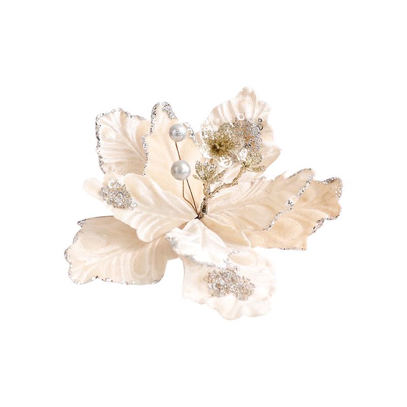 Luxury Velvet Sequin Christmas Flower Ornaments