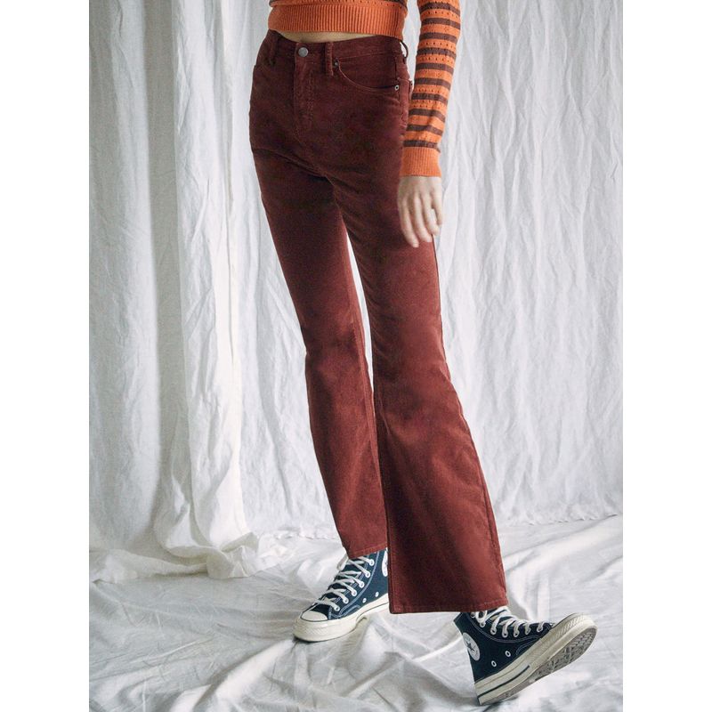 Foreign Trade Original Order RVC * a American Vintage High Waist Stretch Slimming Slim Fit Corduroy Trumpet Pants Two Colors 1521 B1