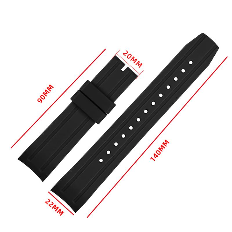 Cinturino in Gomma Curvo da 22mm per Orologio Citizen Light Kinetic Energy BN0190 BN0191-80LBN-17E Immersioni BN0193 Cinturino in Silicone da Uomo