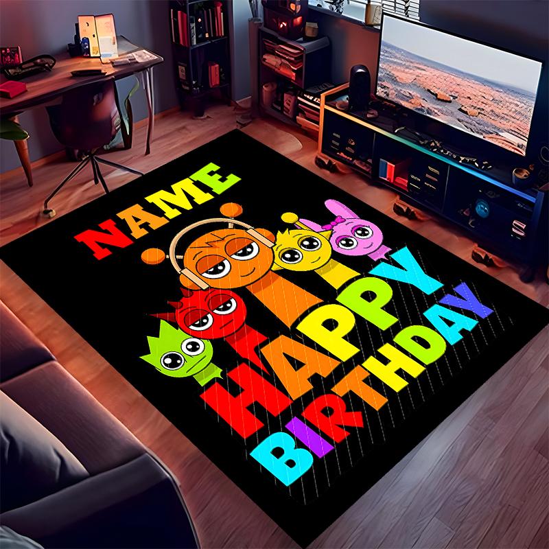 Custom personalization Sprunki themed Print Area Rug - Soft, Washable Non-Slip Indoor Mat,Living Room,Home&Office Decorative Rug