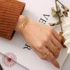 18K Gold Plated Bead Patchwork Necklace & Bracelet Set in Titanium Steel, European & American Fashion.